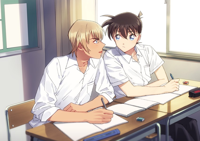 amuro tooru and kudou shin'ichi (meitantei conan) drawn by k_(gear_labo)