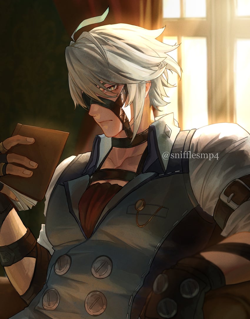 alhaitham and von lycaon (genshin impact and 2 more) drawn by snifflesmp4