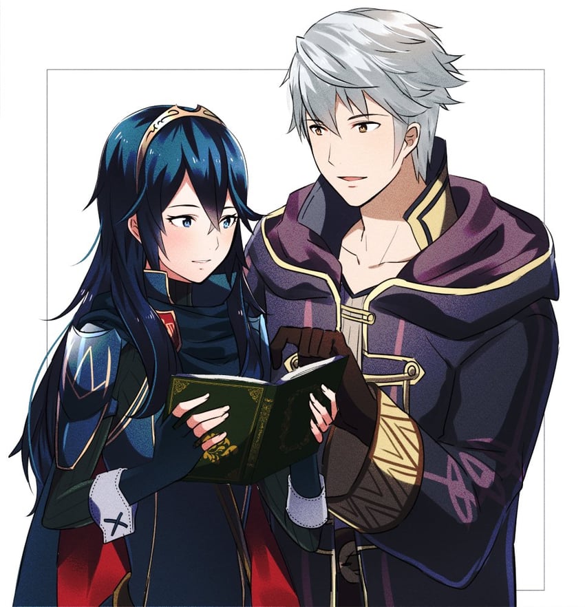 lucina and male robin (fire emblem and 1 more) drawn by ameno_(a_meno0)