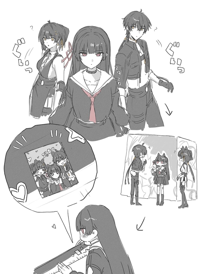 rover, female rover, male rover, and chisa (wuthering waves) drawn by nl519