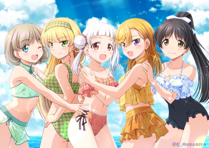 shibuya kanon, heanna sumire, tang keke, arashi chisato, and hazuki ren (love live! and 1 more) drawn by musashiya_chougenbou