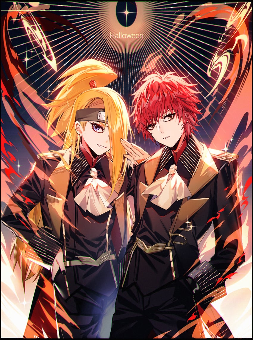deidara and sasori (naruto and 1 more) drawn by baocaizi