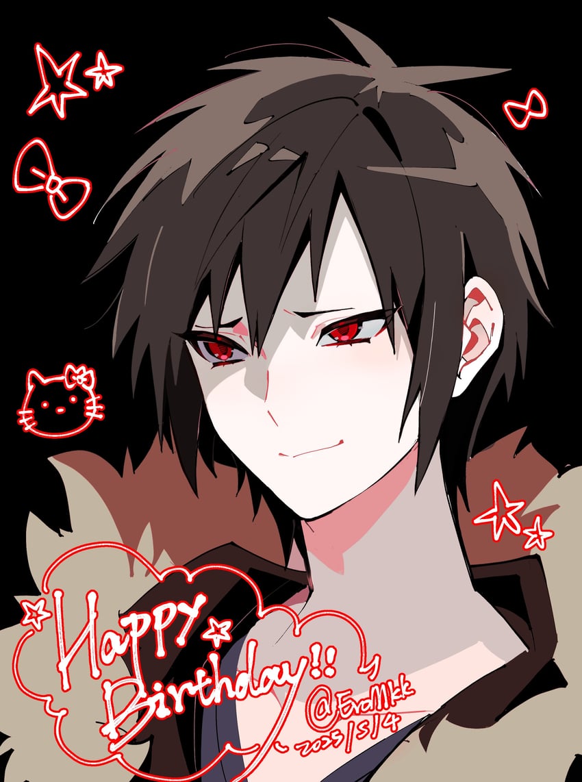 hello kitty and orihara izaya (sanrio and 2 more) drawn by eromkk