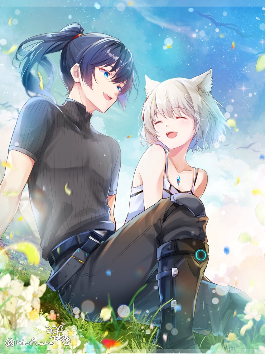 mio and noah (xenoblade chronicles and 1 more) drawn by ui_frara