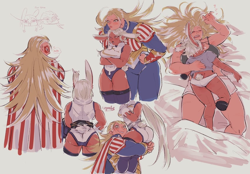 mirko and star and stripe (boku no hero academia) drawn by addy_(@vegeebs)