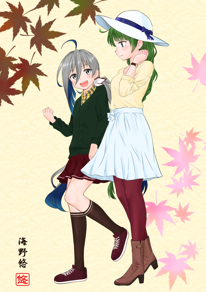kiyoshimo and yuugumo (kantai collection) drawn by umino_haruka_(harukaumino6)