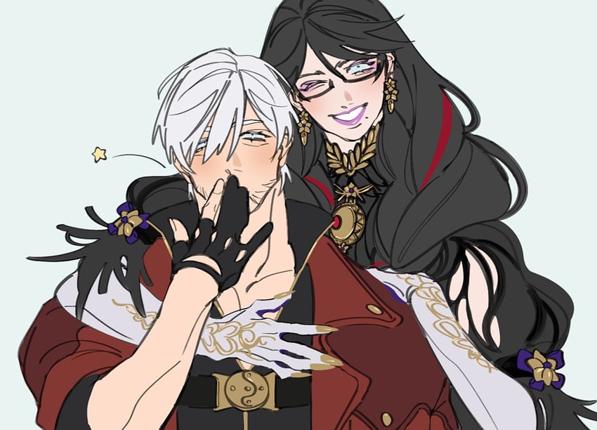 dante and bayonetta (devil may cry and 3 more) drawn by mont_spark