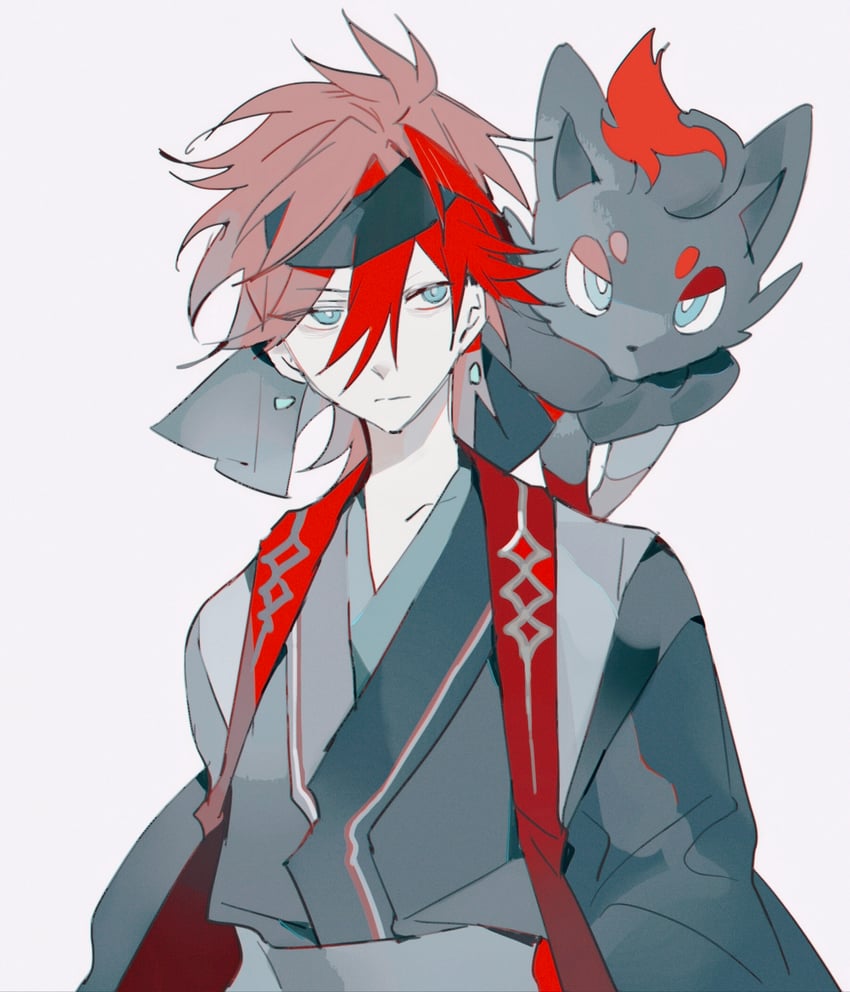 zorua and amagi rinne (pokemon and 1 more) drawn by tie_fei_wu_mang_dashuai