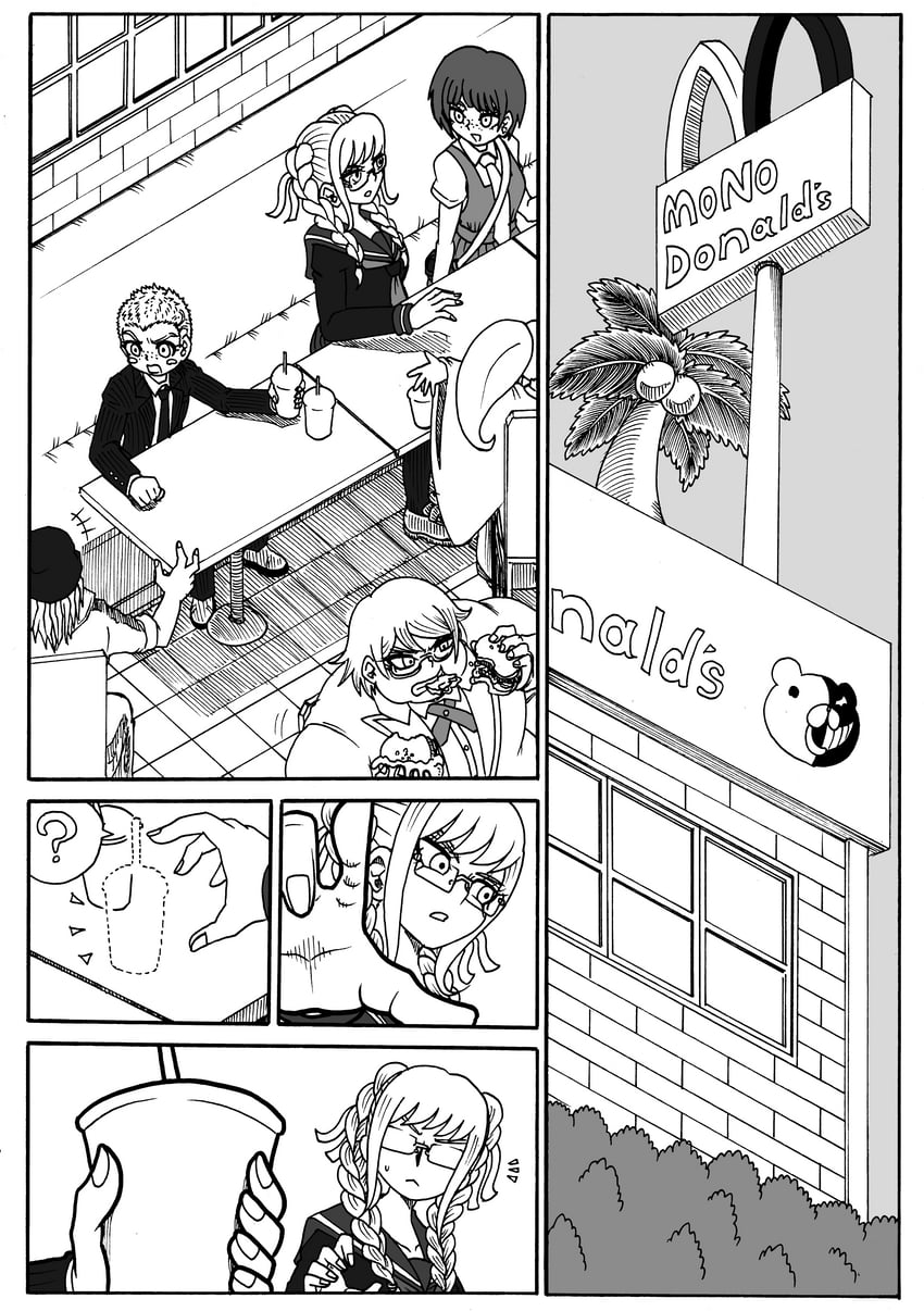 monokuma, saionji hiyoko, koizumi mahiru, soda kazuichi, pekoyama peko, and 2 more (danganronpa and 2 more) drawn by jan1214