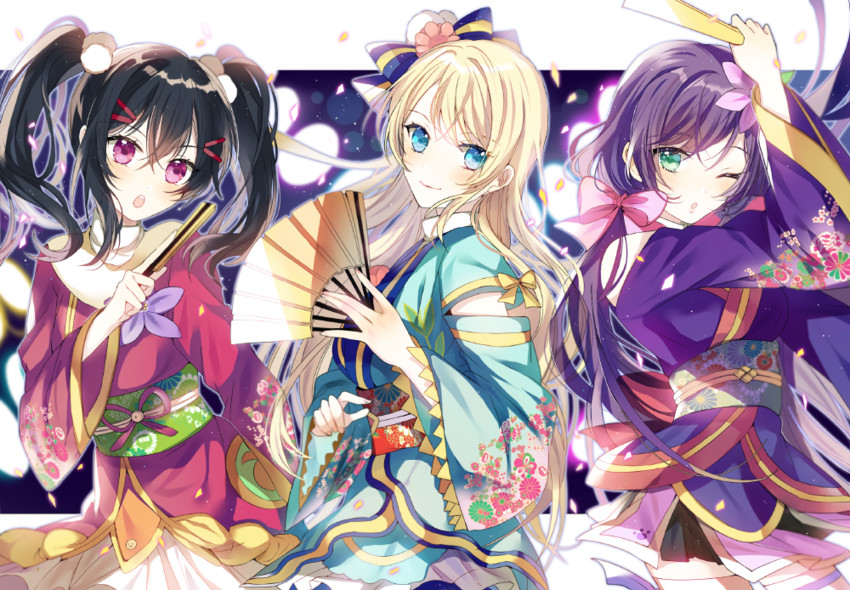 tojo nozomi, yazawa nico, and ayase eli (love live! and 2 more) drawn by nennen