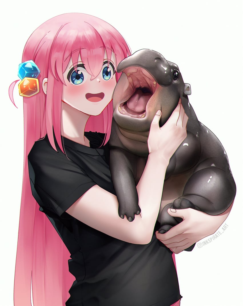 gotoh hitori and moo deng (bocchi the rock! and 1 more) drawn by inkspirate