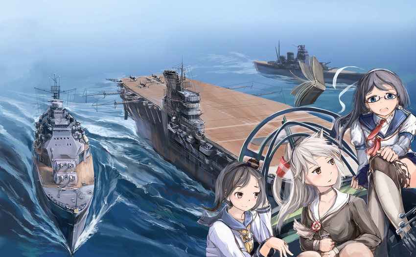 amatsukaze, ooyodo, and tokitsukaze (kantai collection) drawn by doraxi