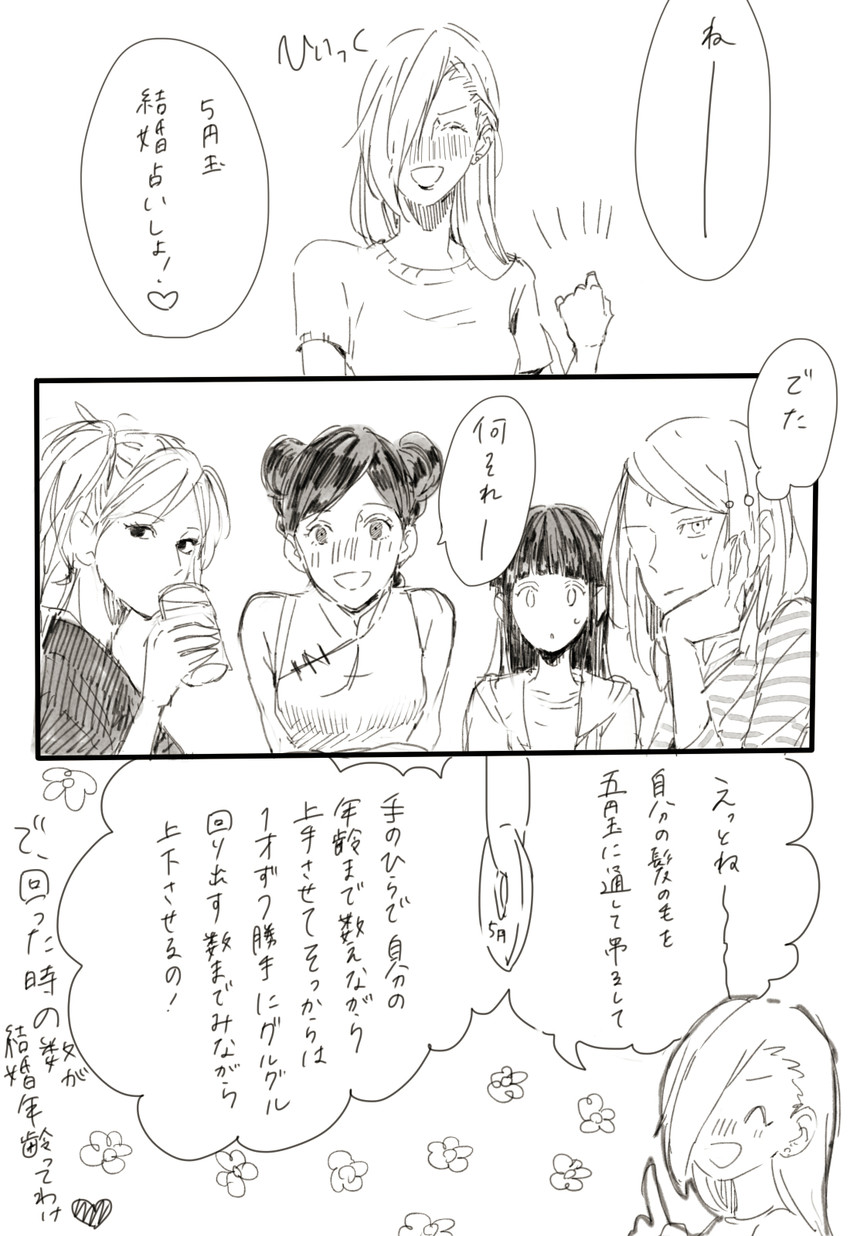 haruno sakura, hyuuga hinata, yamanaka ino, temari, and tenten (naruto) drawn by omuyama_omu