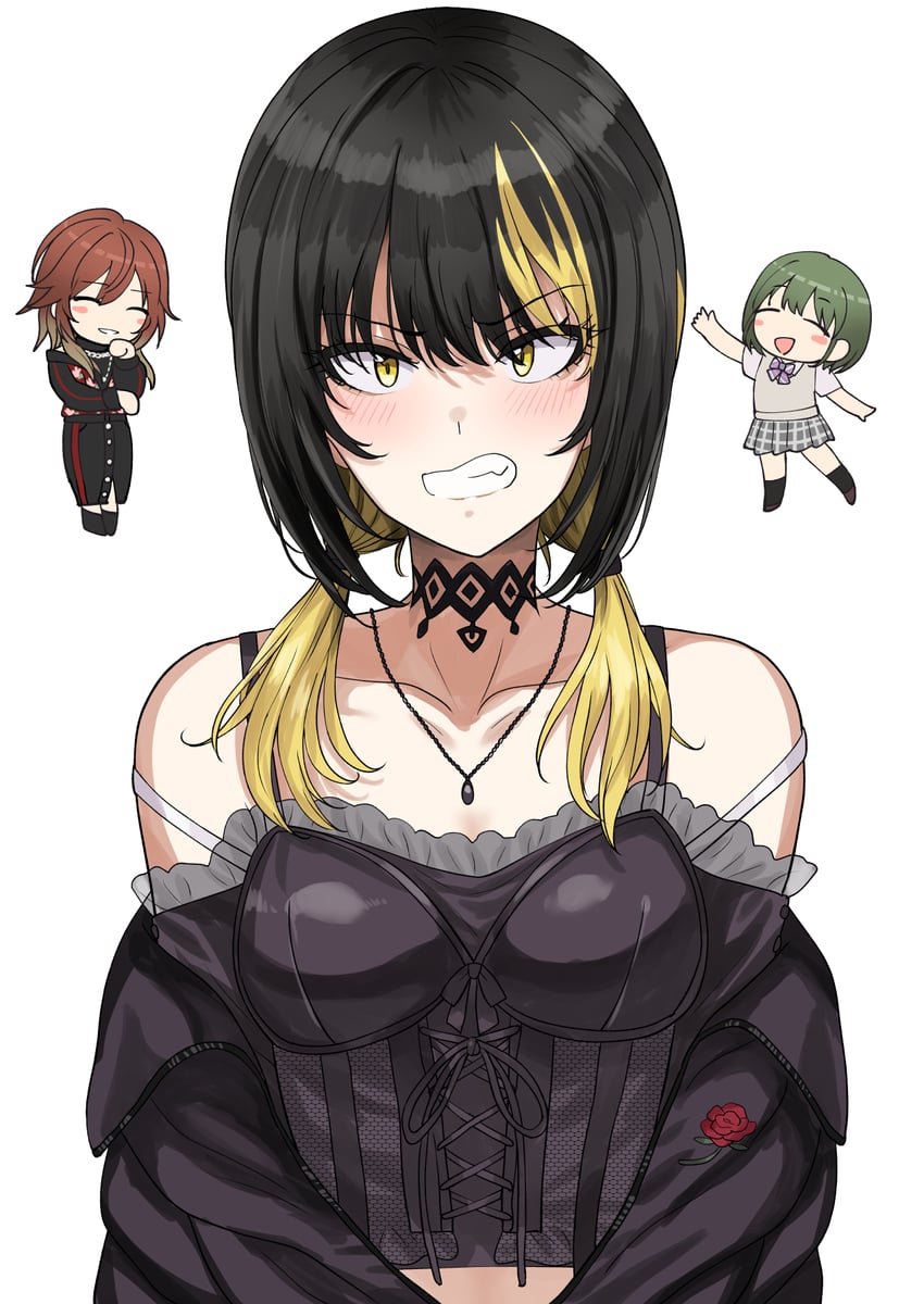 nanakusa nichika, aketa mikoto, and ikaruga luca (idolmaster and 1 more) drawn by tsurui