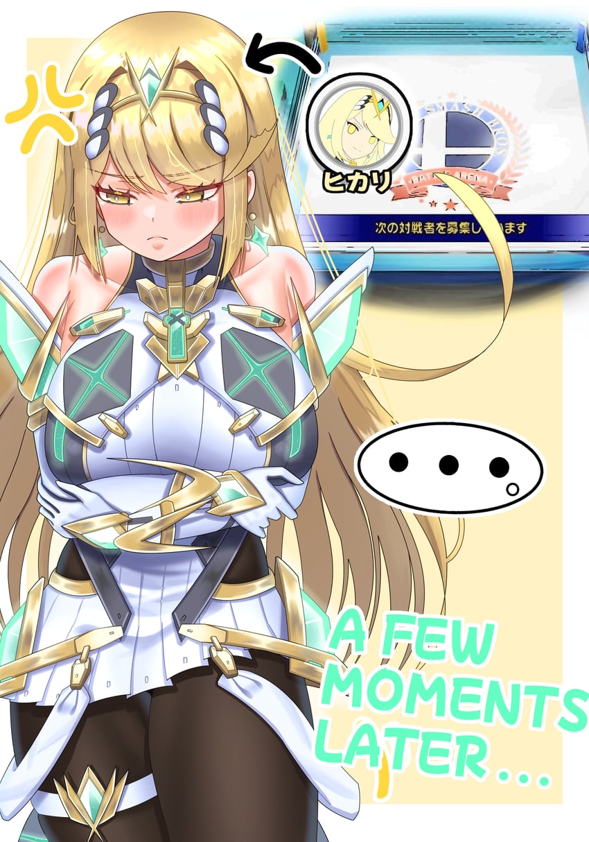 mythra (xenoblade chronicles and 2 more) drawn by meipasuye
