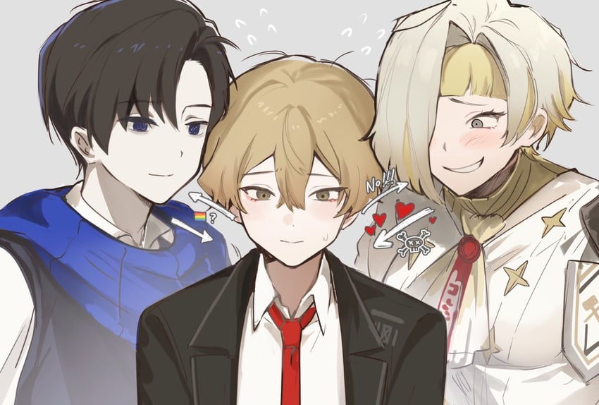 sinclair, kromer, and demian (project moon and 1 more) drawn by 70miho