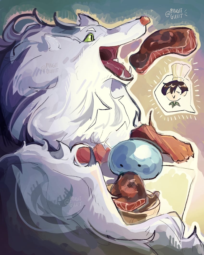 feru, sui, and mukouda tsuyoshi (tondemo skill de isekai hourou meshi) drawn by pangitguhit