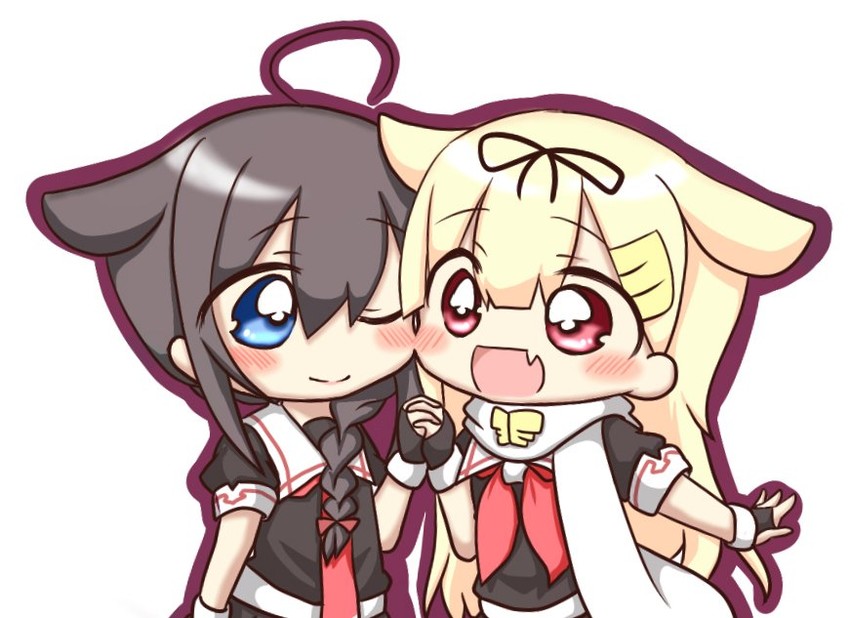 shigure, yuudachi, shigure kai ni, and yuudachi kai ni (kantai collection) drawn by jako_(jakoo21)