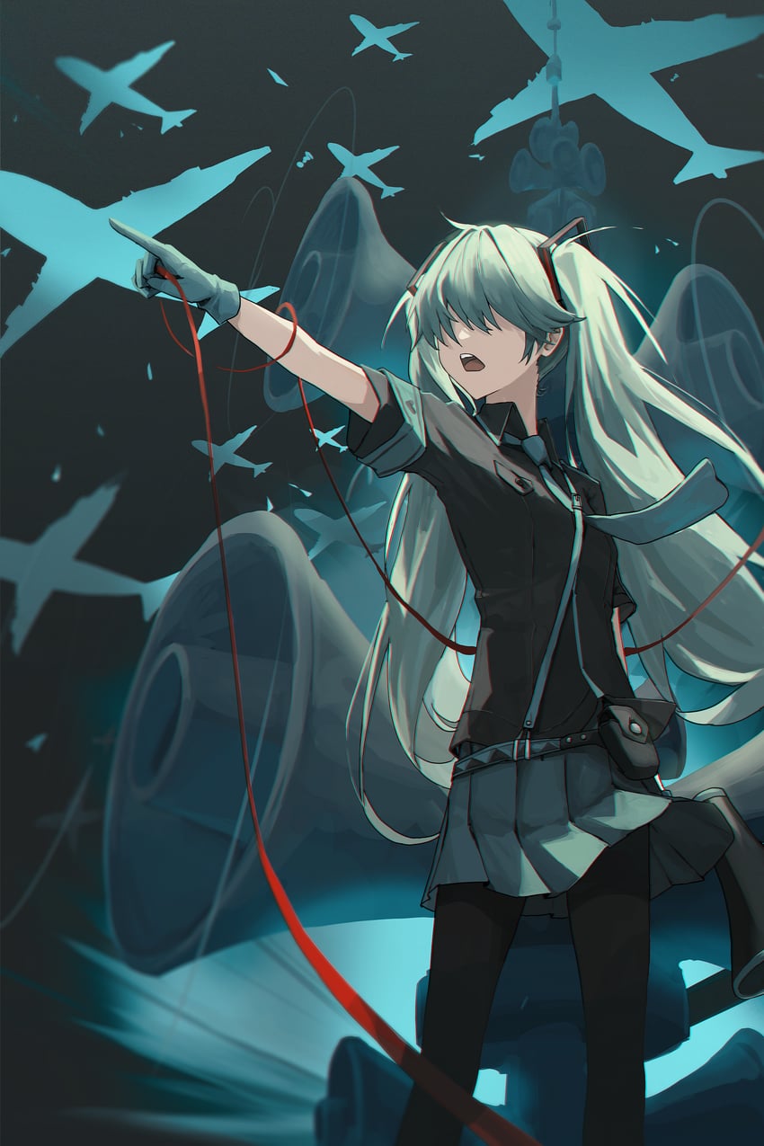 hatsune miku (vocaloid and 1 more) drawn by huhi_(huhi_1211)