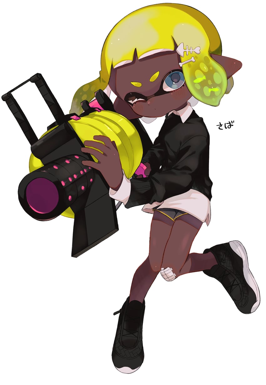 inkling player character and inkling girl (splatoon) drawn by sabata_saba