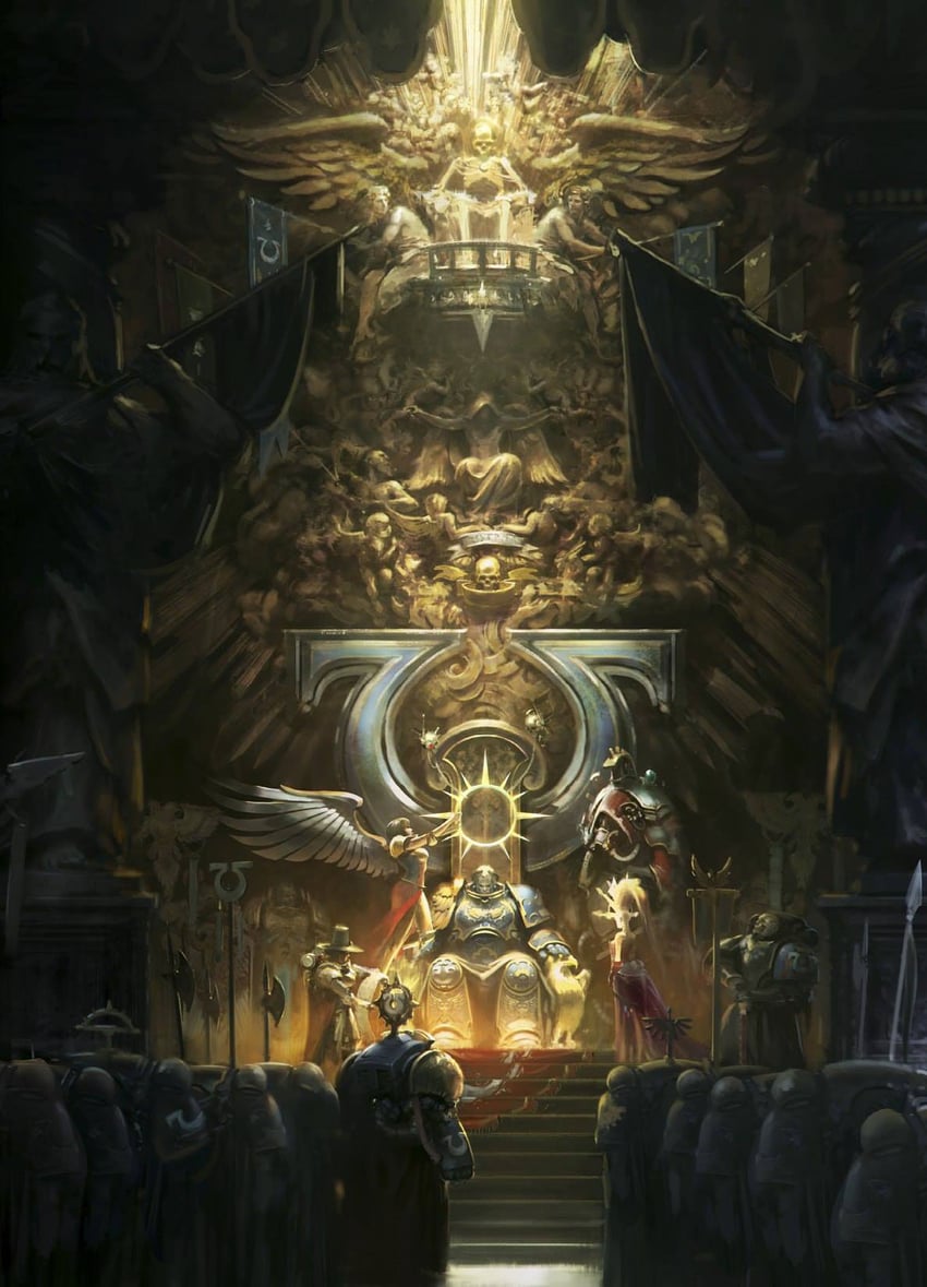 adeptus astartes, adepta sororitas, emperor of mankind, adeptus mechanicus, roboute guilliman, and 5 more (warhammer 40k) drawn by pedronunez_art