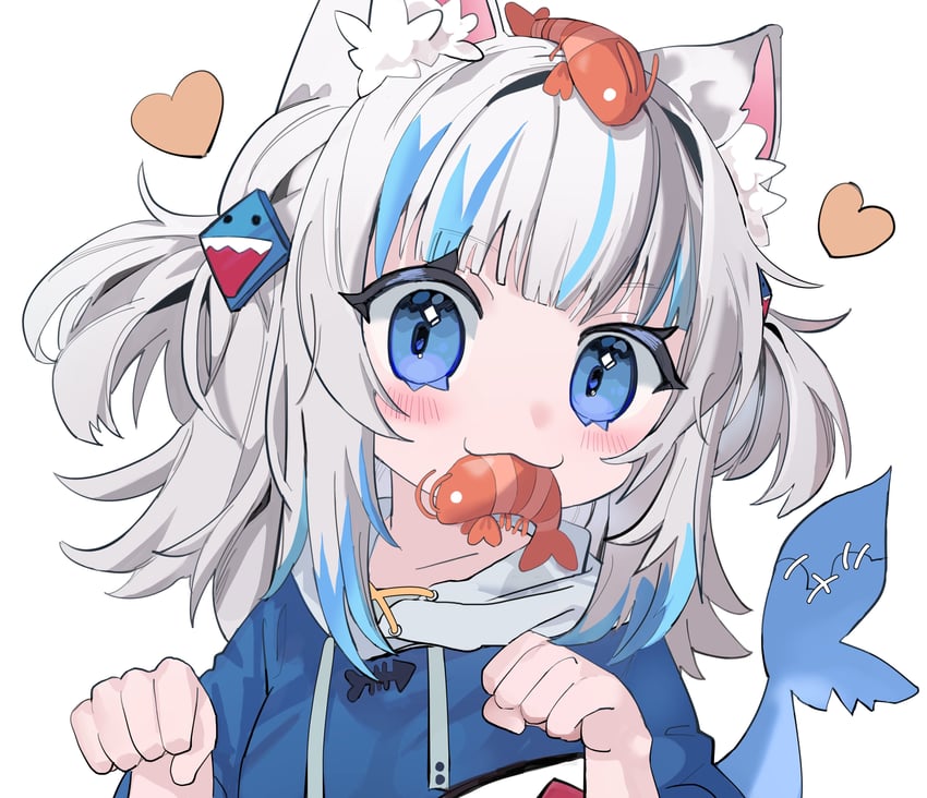 gawr gura (hololive and 1 more) drawn by hseqii