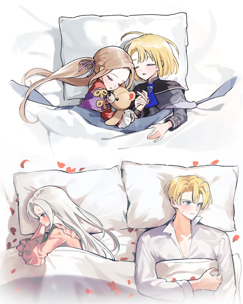 edelgard von hresvelg and dimitri alexandre blaiddyd (fire emblem and 1 more) drawn by ikaikakka