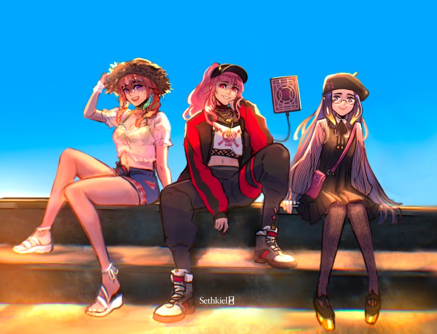 mori calliope, ninomae ina'nis, takanashi kiara, and ao-chan (hololive and 1 more) drawn by sethkiel