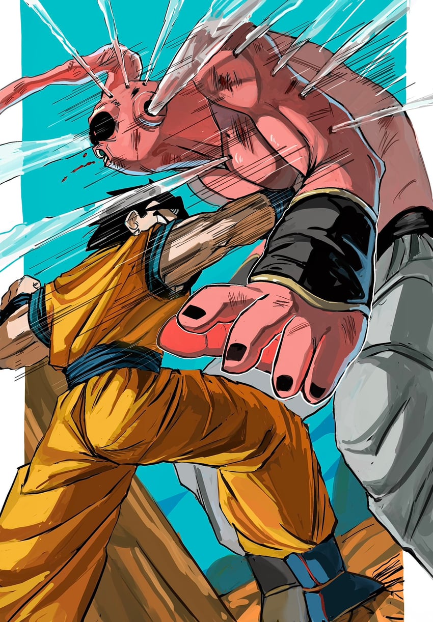 son gohan, majin buu, and super buu (dragon ball and 1 more) drawn by haihunn58