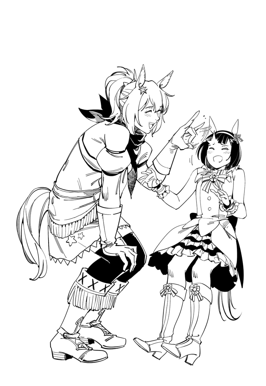 taiki shuttle and nishino flower (umamusume) drawn by ruukii_drift