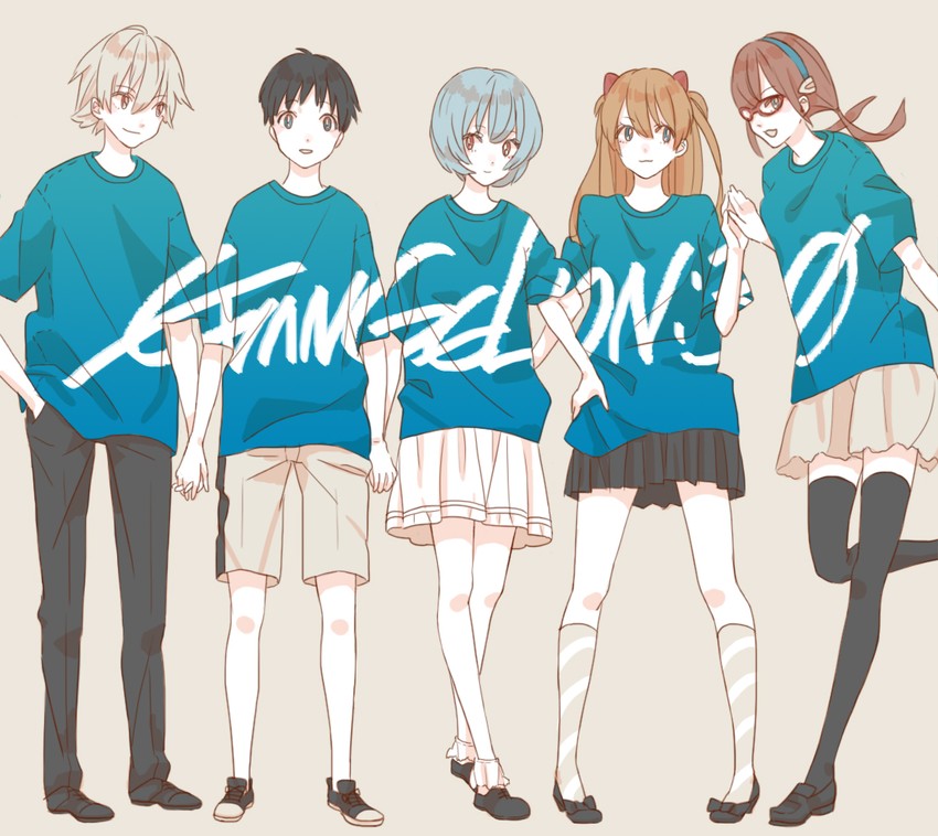 souryuu asuka langley, ayanami rei, ikari shinji, nagisa kaworu, and makinami mari illustrious (neon genesis evangelion and 2 more) drawn by ma_(white-robe)