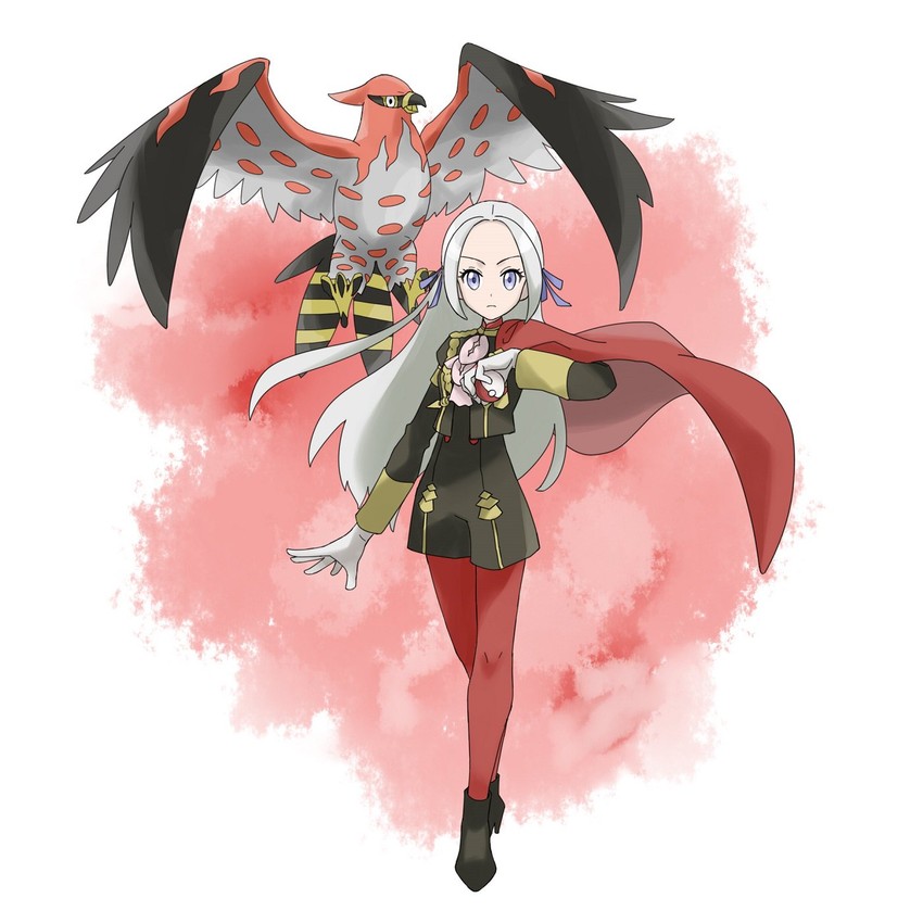 edelgard von hresvelg and talonflame (pokemon and 2 more) drawn by sanjou_(askxx1023)