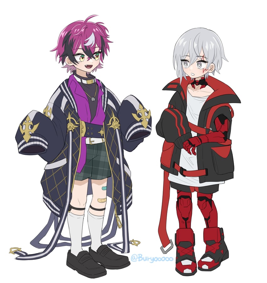 fulgur ovid and doppio dropscythe (nijisanji and 1 more) drawn by furyou