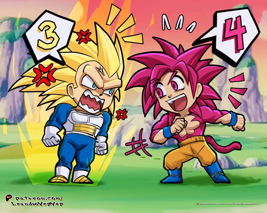 son goku and vegeta (dragon ball and 1 more) drawn by leandroyep