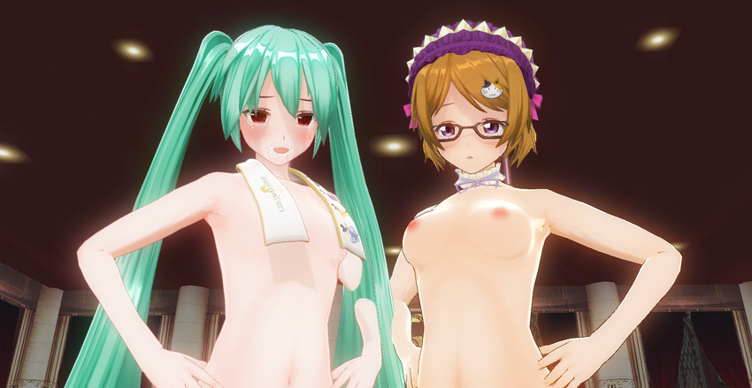 hatsune miku and koizumi hanayo (vocaloid and 2 more)