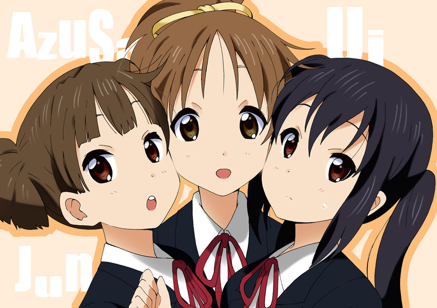 nakano azusa, hirasawa ui, and suzuki jun (k-on!) drawn by yamasaki_wataru