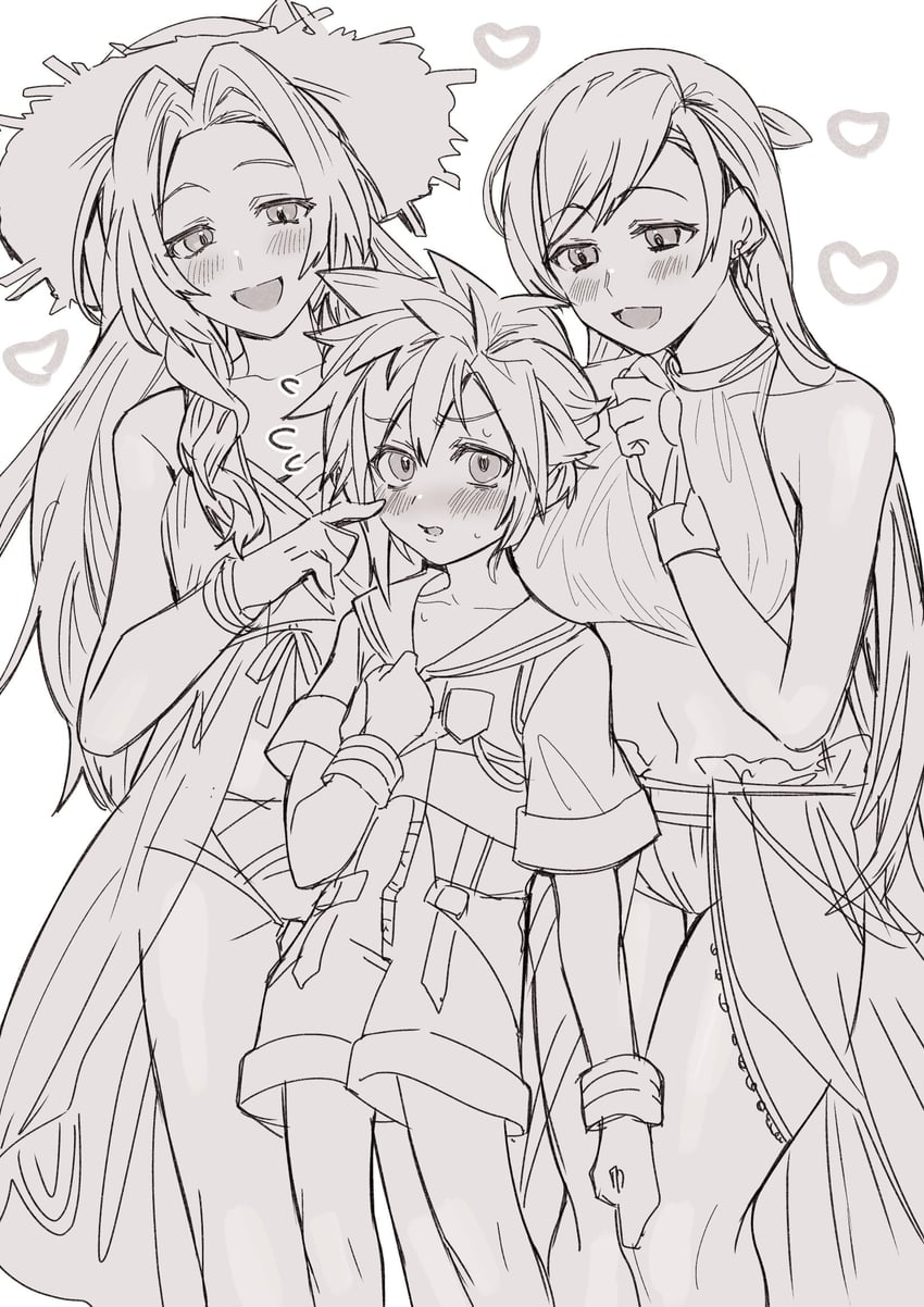 tifa lockhart, cloud strife, and aerith gainsborough (final fantasy and 2 more) drawn by keiseki1