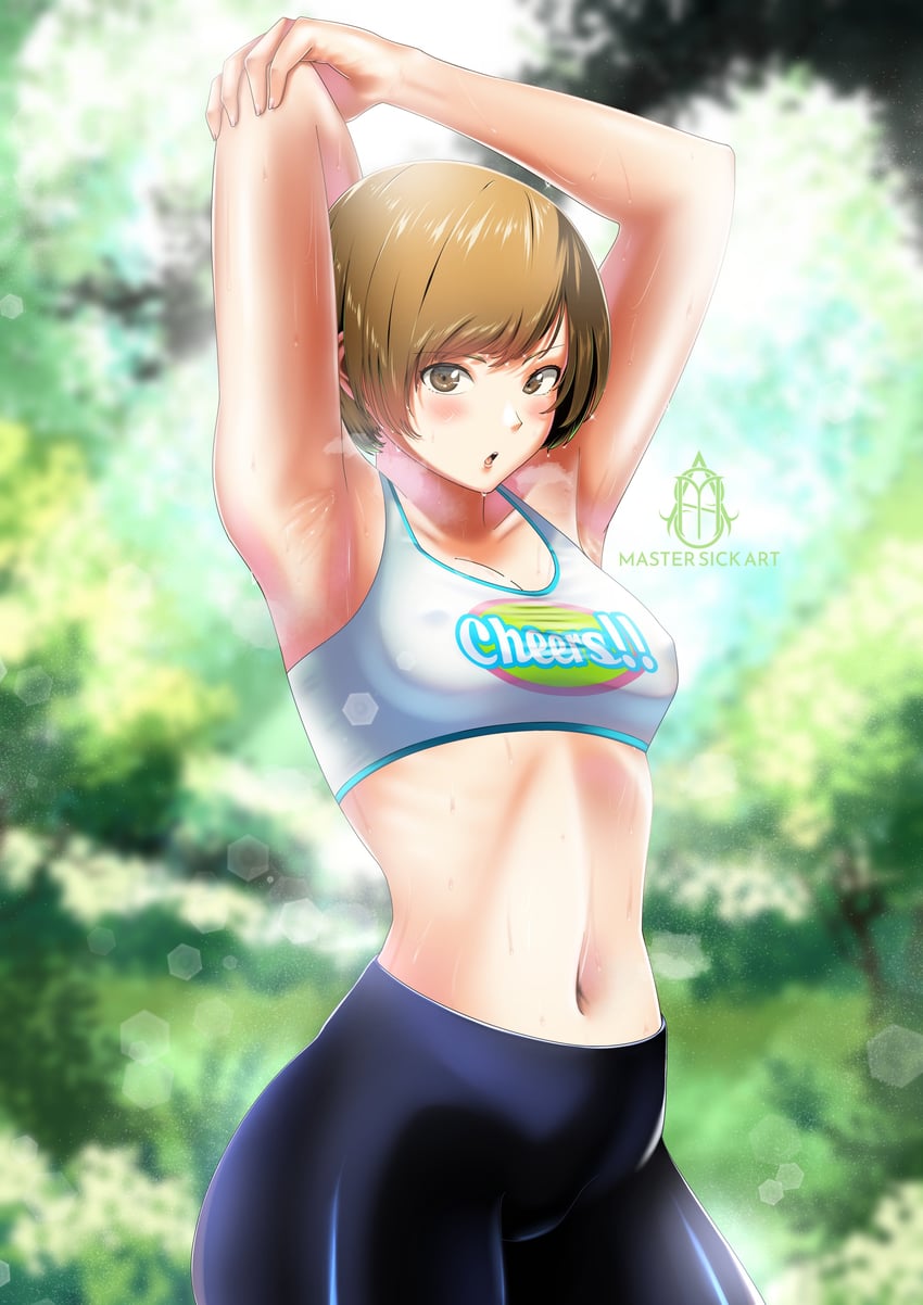 satonaka chie (persona and 1 more) drawn by master_sick_art