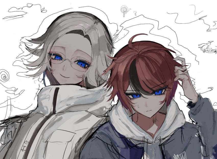 aotsuki eito and sumino takumi (the hundred line -last defense academy-) drawn by kyo_ya_(utsuroya)