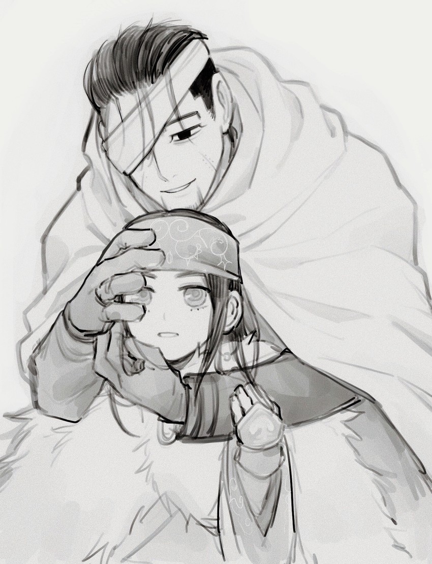 ogata hyakunosuke and asirpa (golden kamuy) drawn by da_ning_(llemonyyyy)