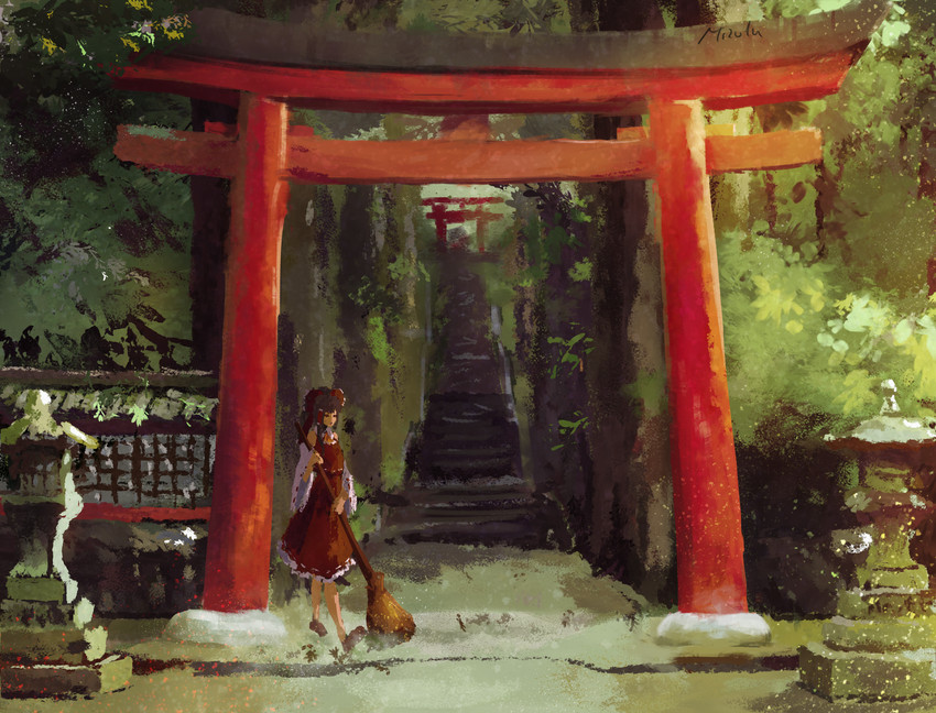 hakurei reimu (touhou) drawn by ayywa
