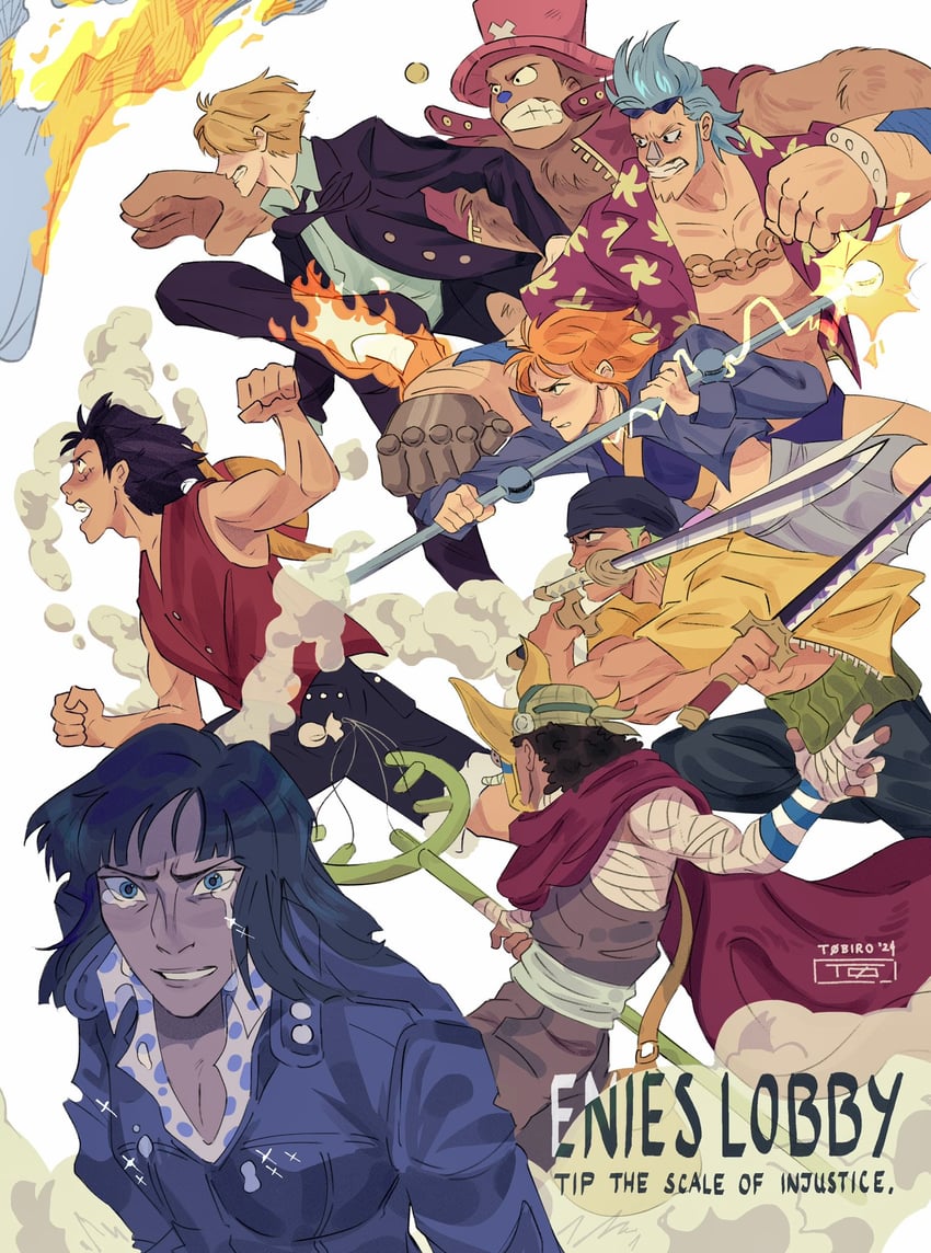 nami, monkey d. luffy, nico robin, roronoa zoro, sanji, and 4 more (one piece) drawn by frances_(t0birooo)