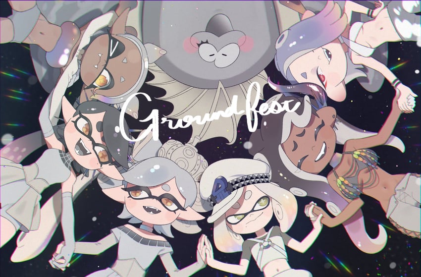 shiver, marina, callie, frye, marie, and 2 more (splatoon and 1 more) drawn by riomario