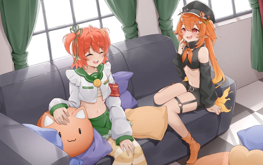 fuyo cloverfield and enya ignis (idol corp) drawn by syarrchan