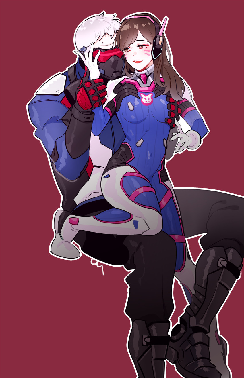 d.va and soldier: 76 (overwatch and 1 more) drawn by 108_127