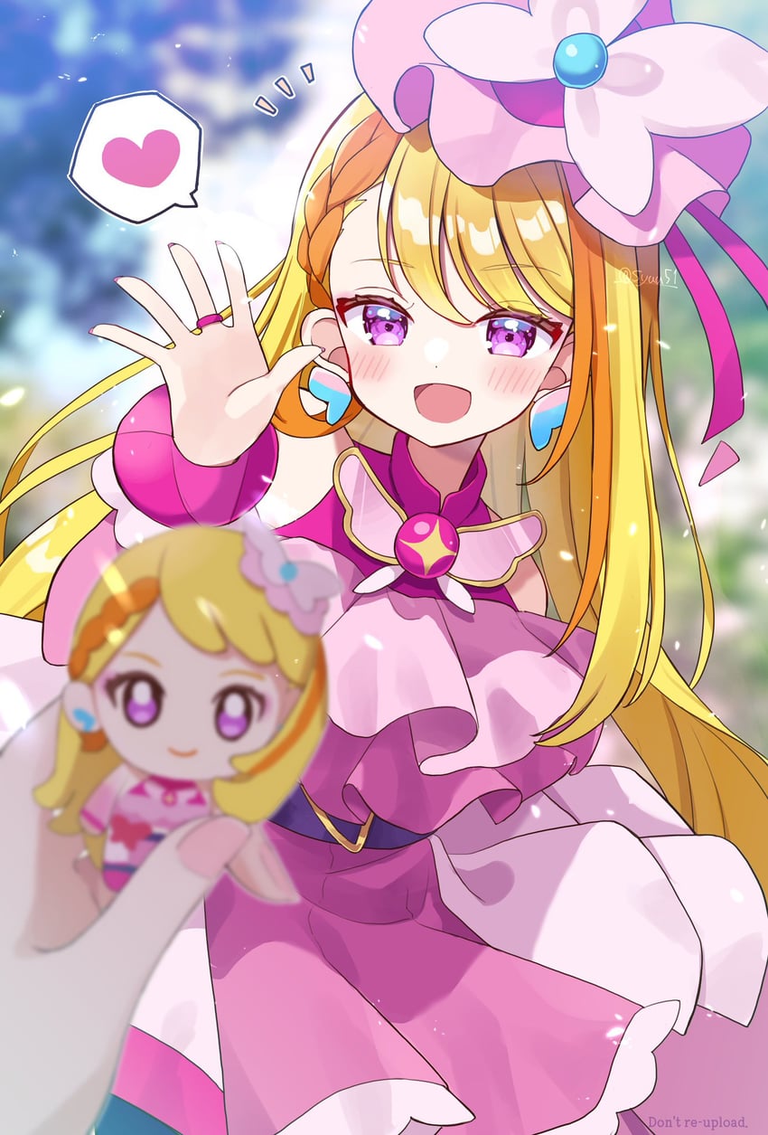 hijiri ageha and cure butterfly (precure and 1 more) drawn by hiiragi_syuu