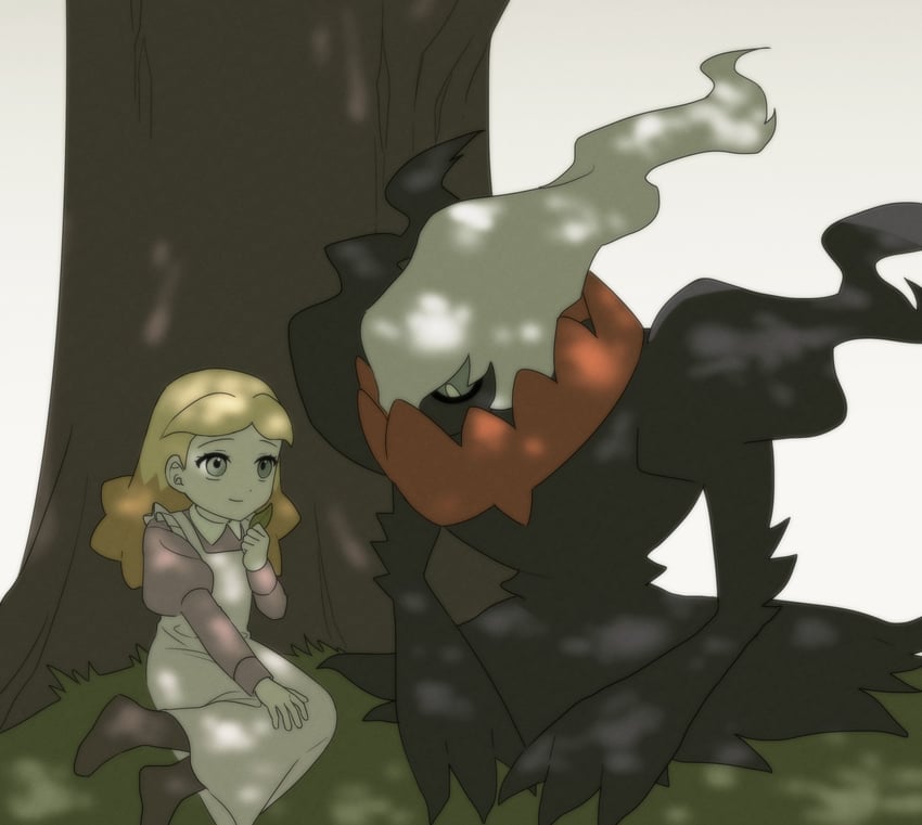 darkrai and alice (pokemon and 2 more) drawn by rabbit_bw