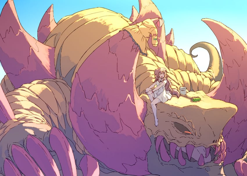 inugami korone and skull gomora (hololive and 3 more) drawn by hashiguma