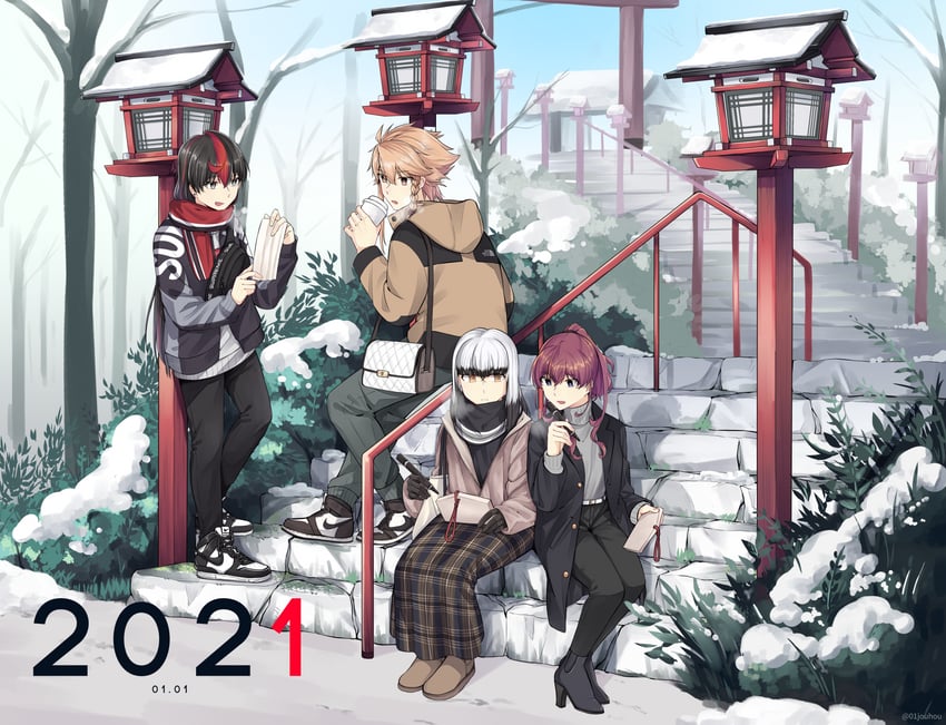 satsuki yomi, shidou maki, konohana suzuka, and inago akira (toji no miko and 1 more) drawn by jouhou