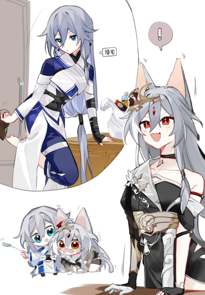 fu hua and herrscher of sentience (honkai and 1 more) drawn by nuta_h3